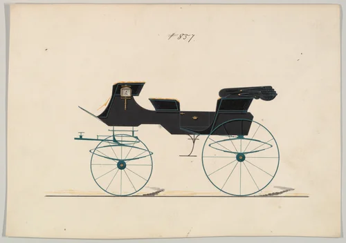 Design for Vis-à-vis, no. 857 by Brewster & Co., drawing, 1850-1870