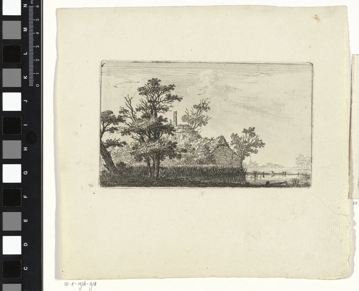Boerderij aan het water by Hendrik Schwegman, print, 1786