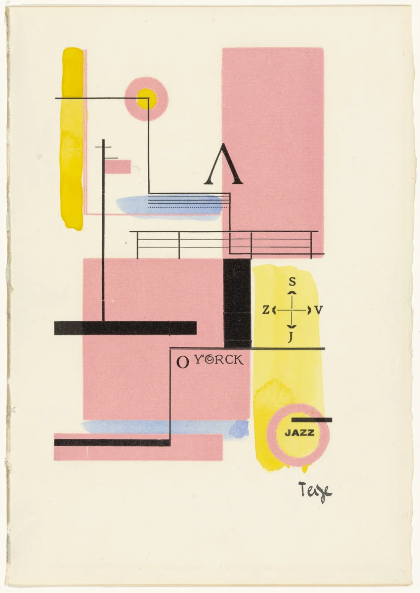 Composition with typographic elements by Karel Teige, print, 1928
