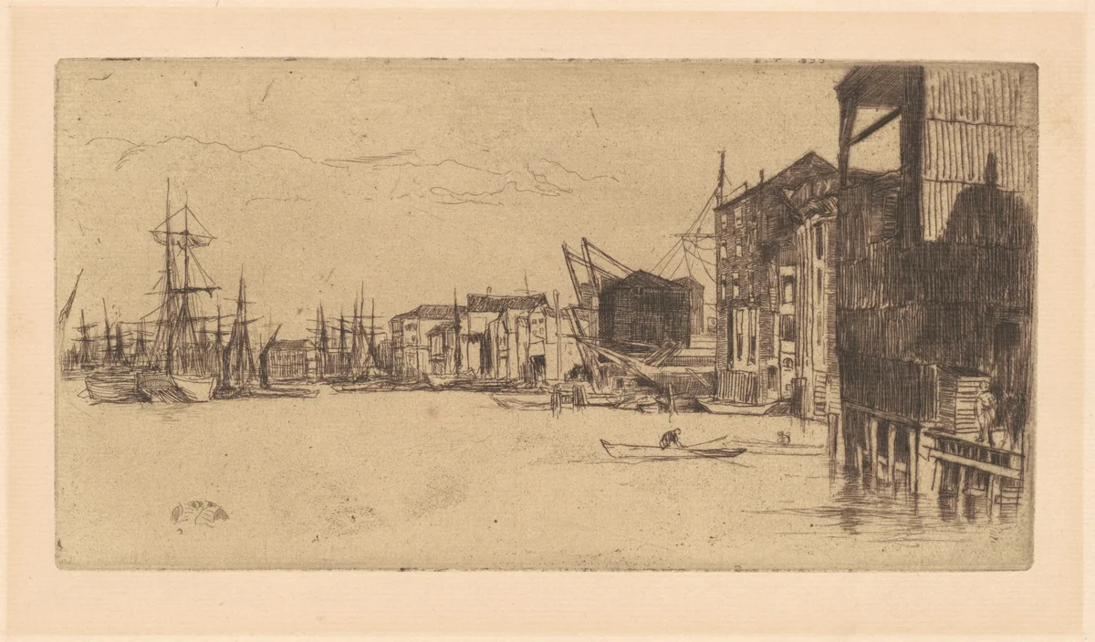 Free Trade Wharf by James McNeill Whistler, print, 1877
