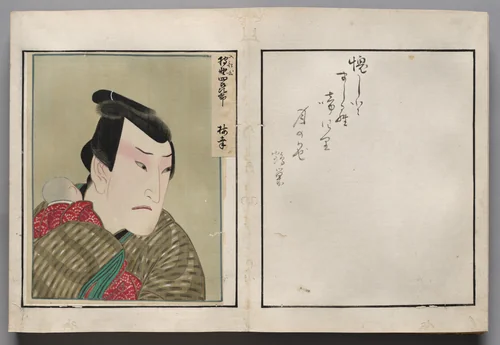Double-Leaf from Album of Actor Portraits by Shōrakusai, book, 1785-1815