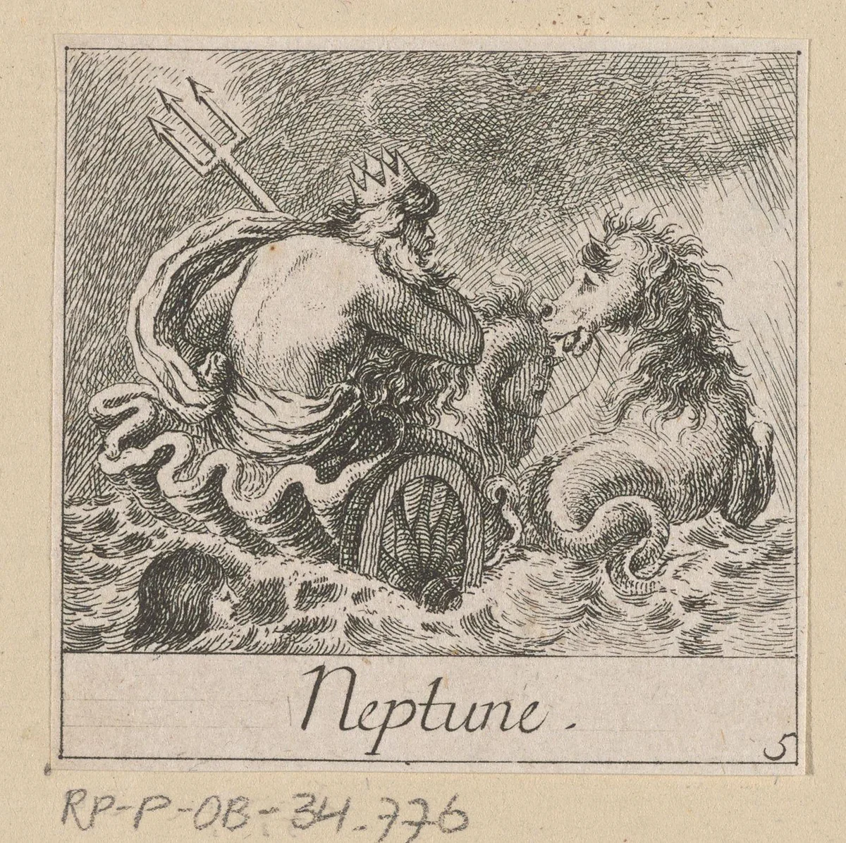 Neptunus by anonymous, print, 1620-1664
