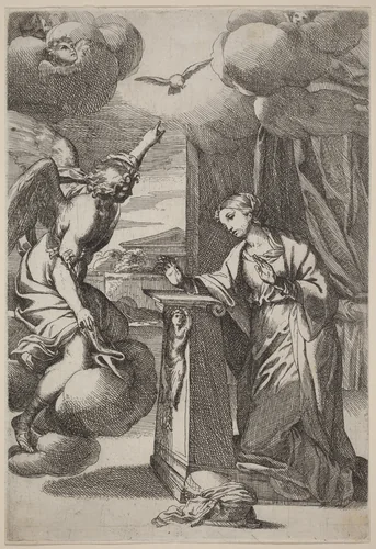 The Annunciation by Carlo Maratta, print, 1625-1713