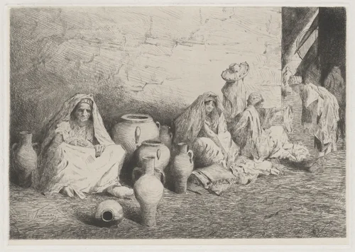 Market in Tangiers [Mercato di Tangeri] by E. Tommasi, print, 1875-1885