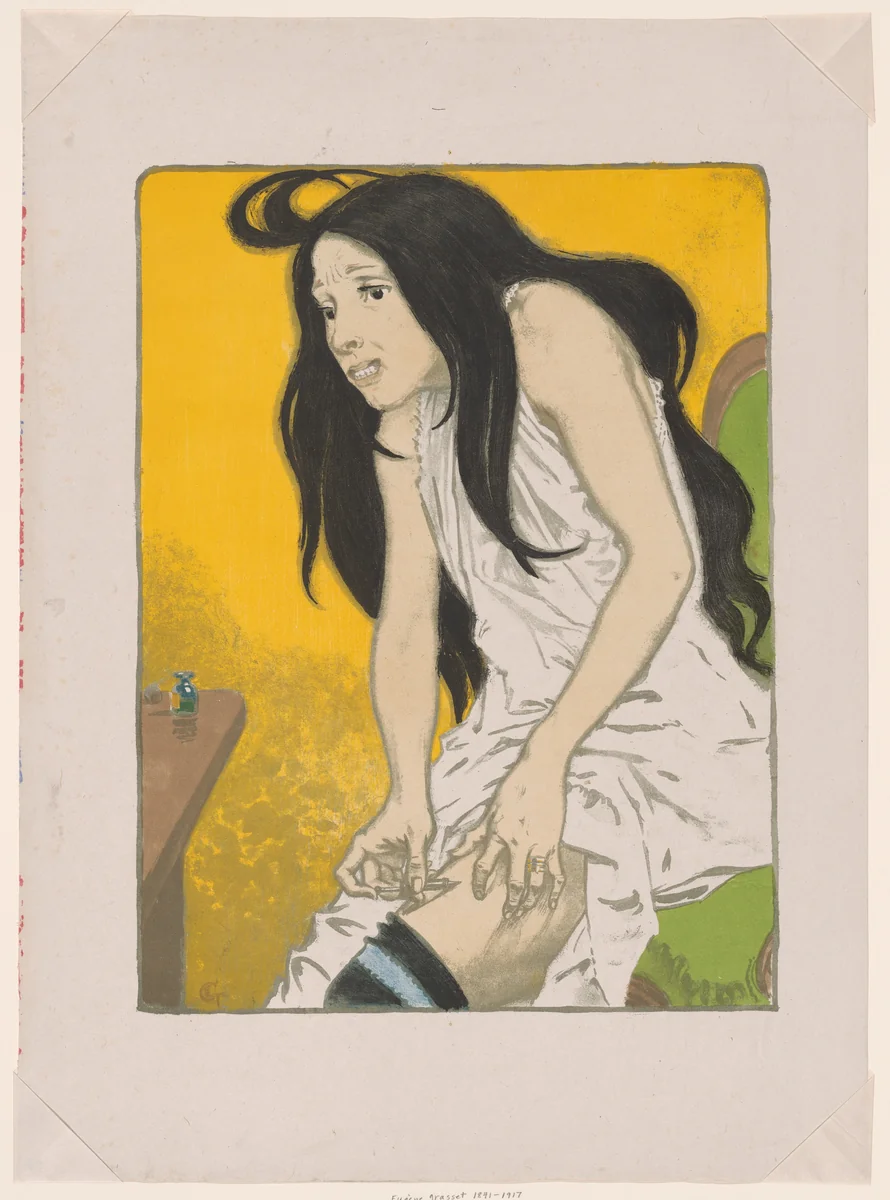 Morphine Addict, from The Album of Original Prints from Galerie Vollard (Morphinomaniac, from L'album d'estampes originales de la Galerie Vollard) by Eugène Grasset, print, 1897