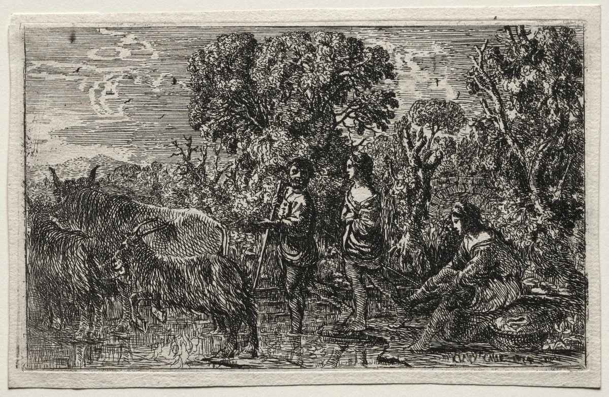 Le Passage du gué by Claude Lorrain, print, 1634