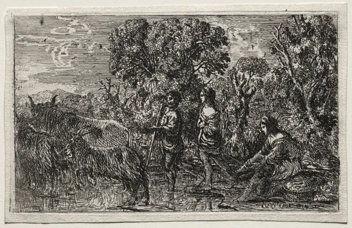 Le Passage du gué by Claude Lorrain, print, 1634