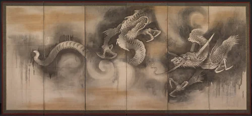 Dragon by Soga Nichokuan, painting, 1600-1660