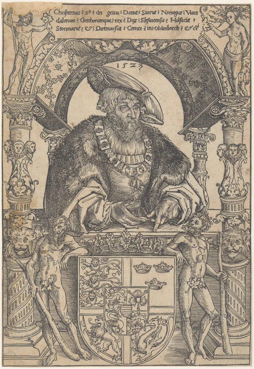 Christian II, King of Denmark by Lucas Cranach, print, 1523