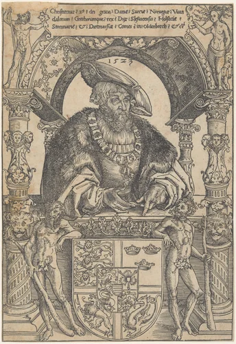 Christian II, King of Denmark by Lucas Cranach, print, 1523