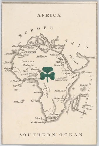 Africa, from "Court Game of Geography" by William and Henry Rock, print, 1838-1855