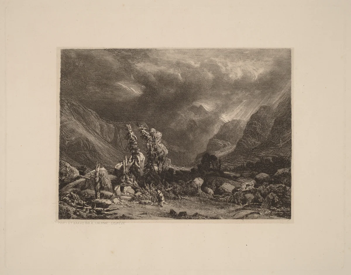 Storm in the Mountains by Alexandre Calame, portfolio, 1838-1850