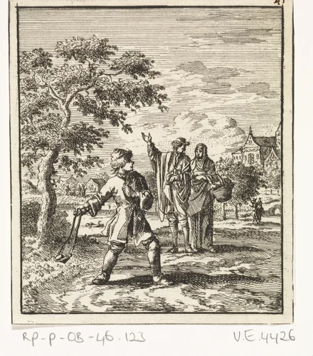 Steenslingerende jongen by Jan Luyken, print, 1712
