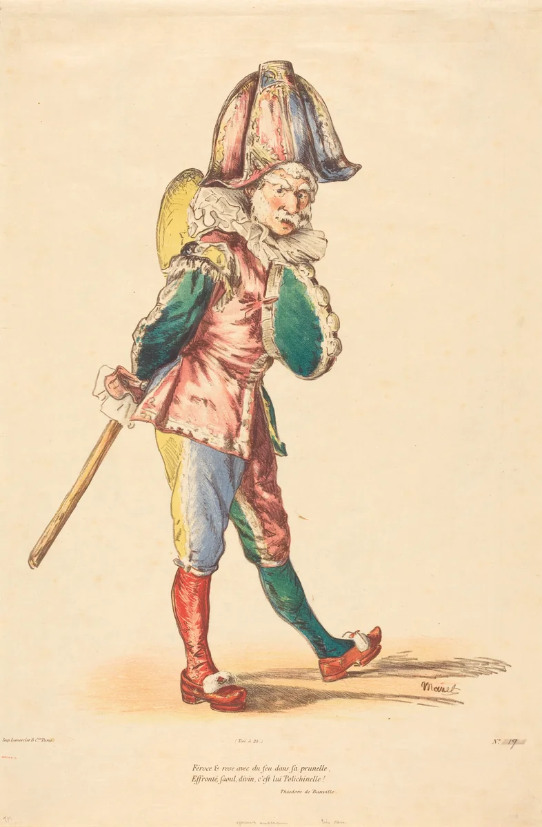 Polichinelle by Edouard Manet, print, 1874