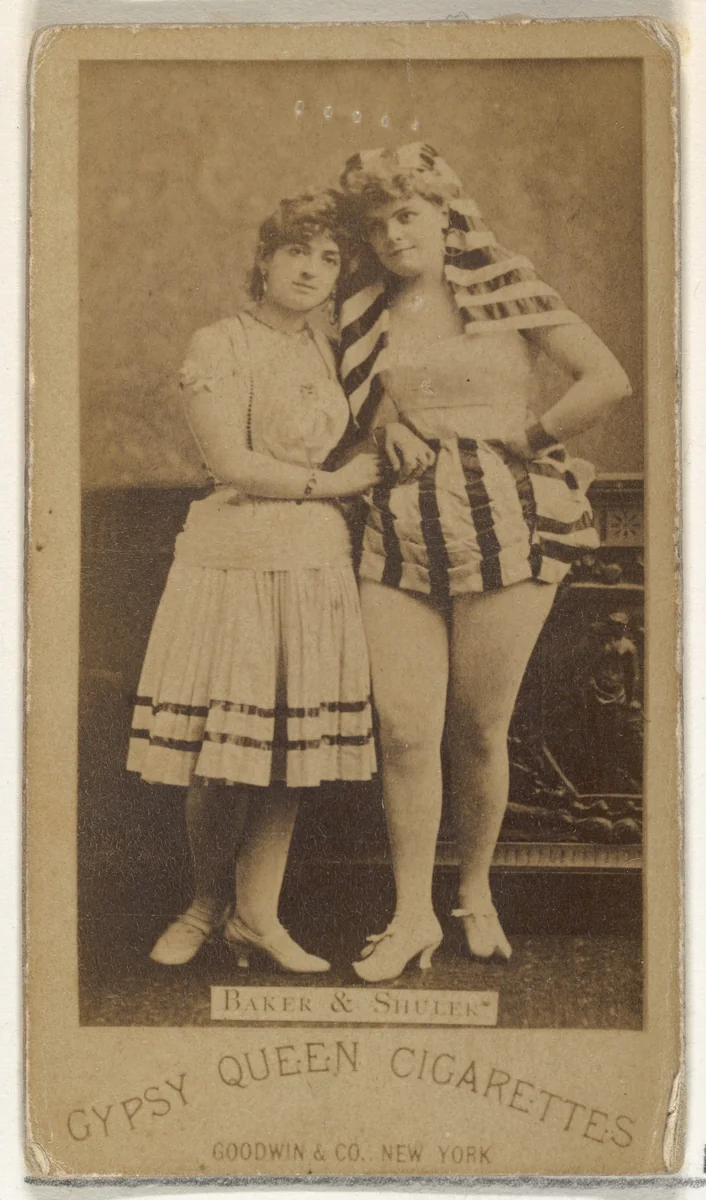 Baker and Shuler, from the Actors and Actresses series (N171) for Gypsy Queen Cigarettes by Goodwin & Company, photograph, 1886-1890