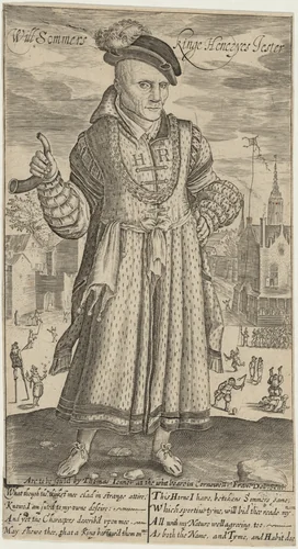Will Sommers, Kinge Henryes Jester by Francis Delaram, print, 1590-1627
