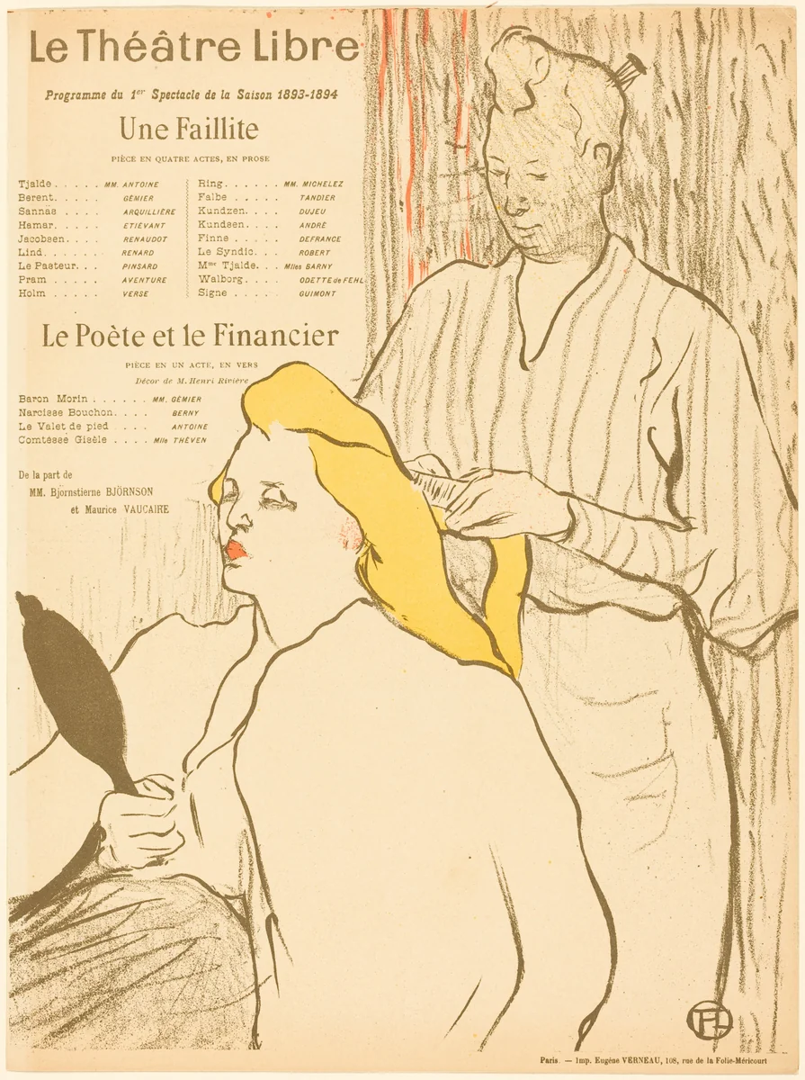 Une Faillite; Le Poète et le financier by Henri de Toulouse-Lautrec, print, 1893