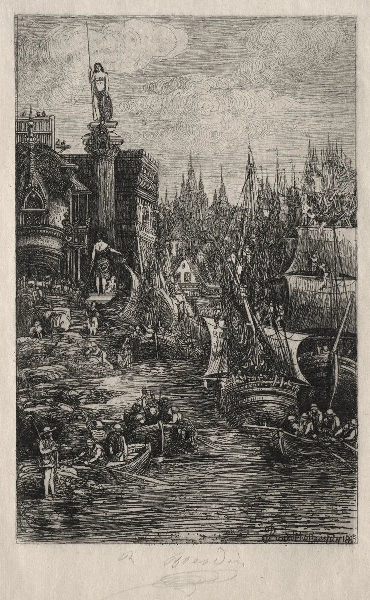 My Dream by Rodolphe Bresdin, print, 1883