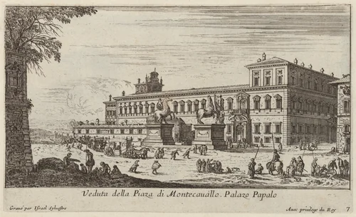 Veduta della Piaza di Montecavallo by Israël Silvestre, print, 1640-1660