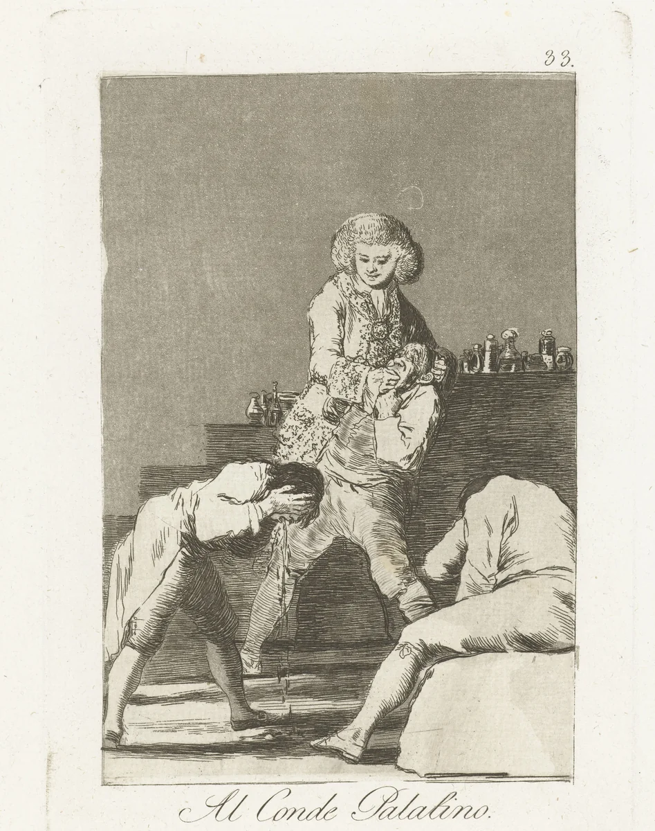 Aan Graaf Verhemelte by Francisco de Goya, print, 1797-1799