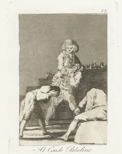 Aan Graaf Verhemelte by Francisco de Goya, print, 1797-1799