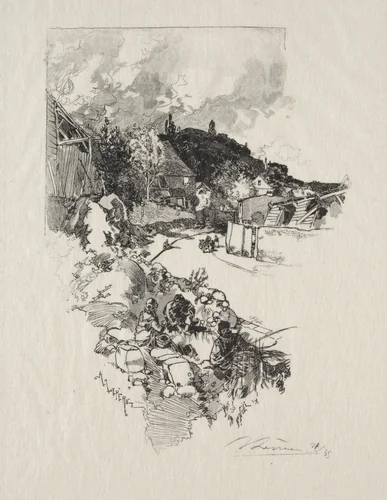 Route de Versailles by Auguste Louis Lepère, print, 1886