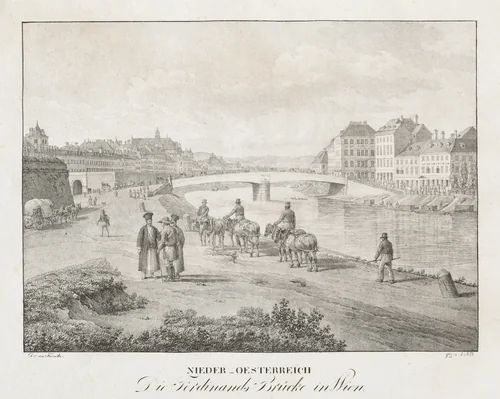 Nieder-oesterreich, Die Ferdinand Brucke in Wien by Jakob Alt, print
