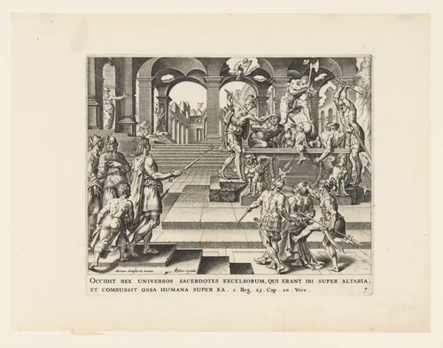 The Slaughter of the Priests of Samaria by Claes Jansz Visscher, print, 1564-1646