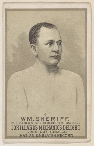 Card 4, William Sheriff, from the Prizefighters series (N269) issued by P. Lorillard Company to promote Mechanics Delight Long Cut Tobacco by P. Lorillard Company, print, 1887