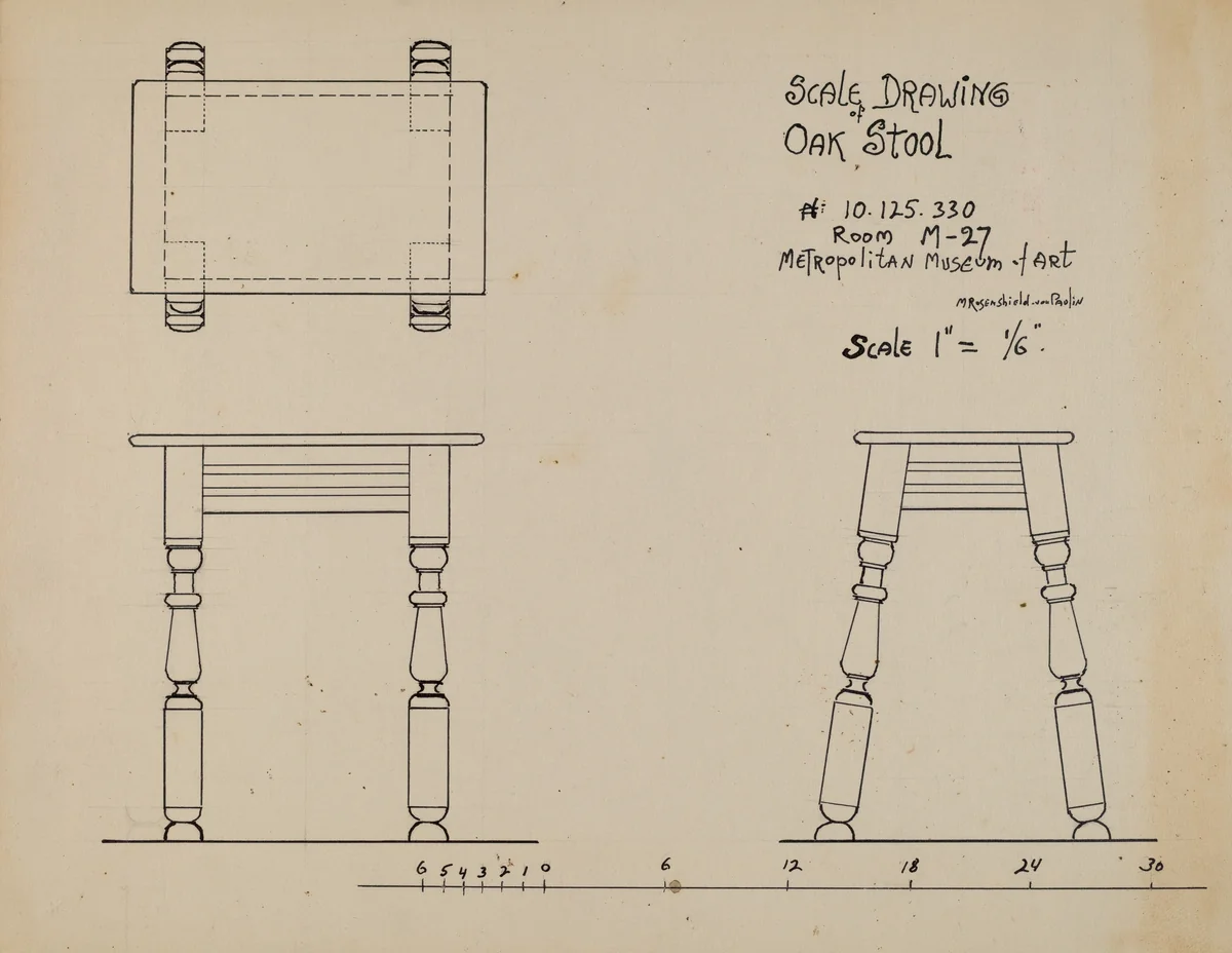 Stool by M. Rosenshield-von-Paulin, index of american design, 1936
