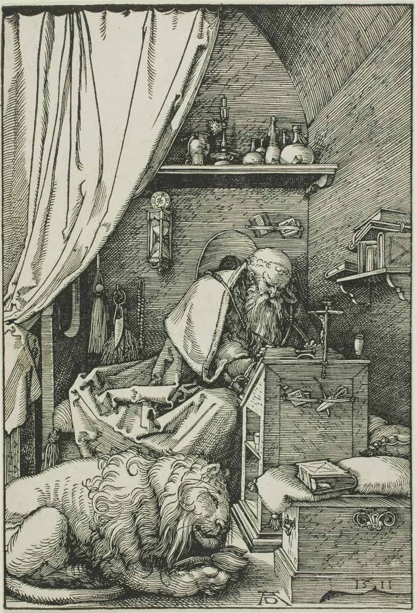Saint Jerome in his Cell by Albrecht Dürer, print, 1511