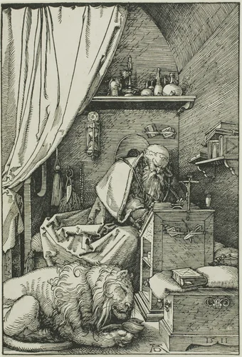 Saint Jerome in his Cell by Albrecht Dürer, print, 1511