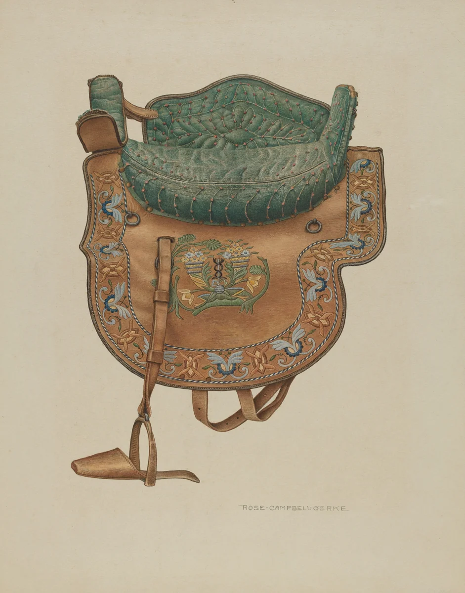 Child's Side Saddle by Rose Campbell-Gerke, index of american design, 1940