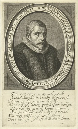 Portret van Werner Helmich by Cornelis Koning, print, 1608-1671