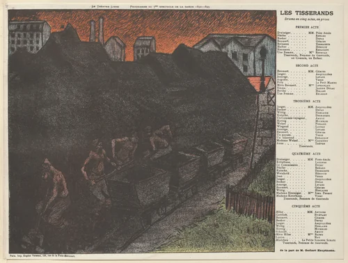 Program for The Weavers (Les Tisserands) from The Beraldi Album of Theatre Programs by Henri Gabriel Ibels, print, 1893