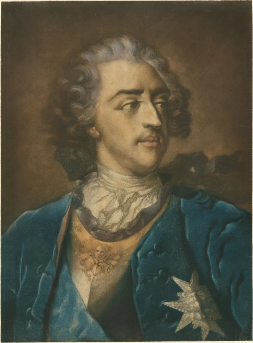 Louis XV by Jakob Christoffel Le Blon; Nicholas Blakey, print, 1739