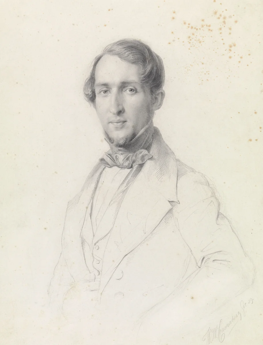 Portret van Reinier Craeyvanger by Henricus Wilhelmus Couwenberg, drawing, 1839