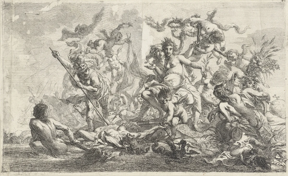 Allegorie op de vrede by Cornelis Schut, print, 1618-1655
