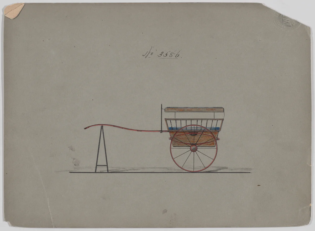 Governess Cart/Tonneau #3586 by Brewster & Co., drawing, 1880