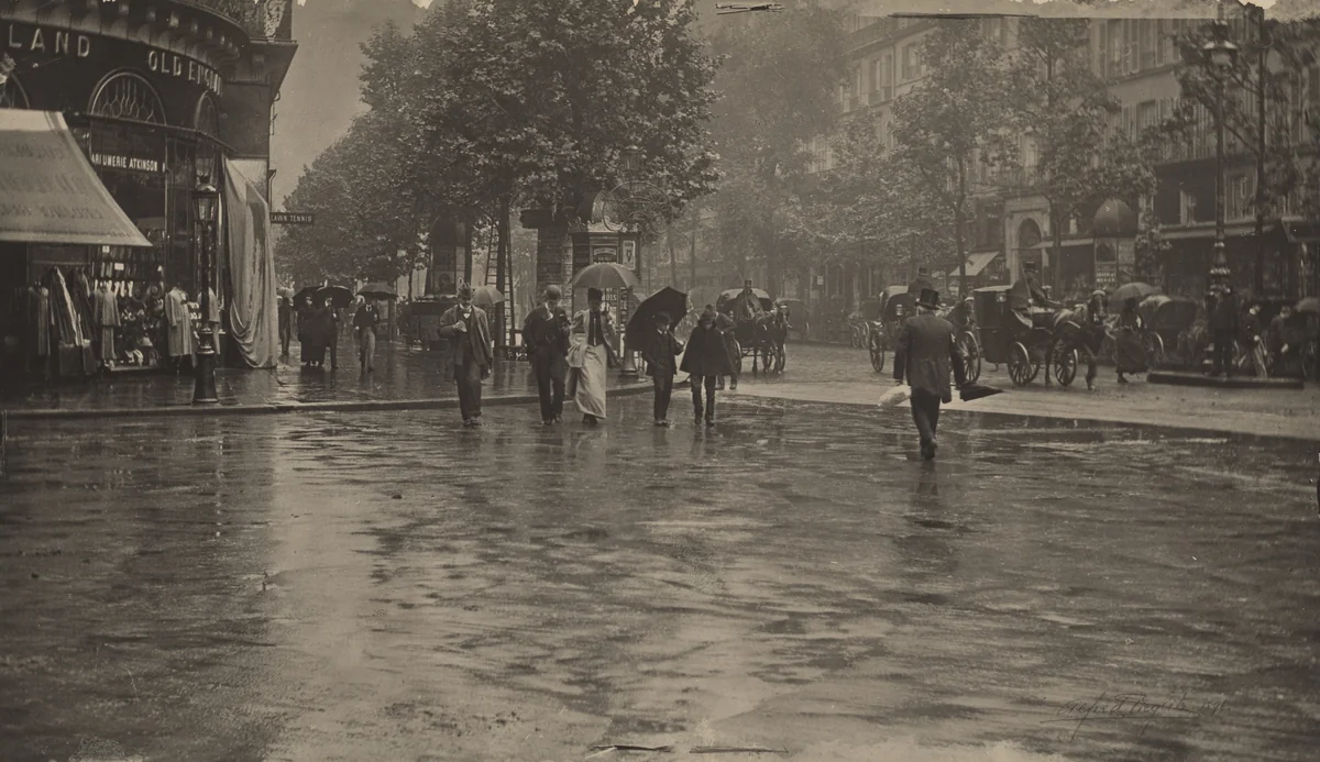 A Wet Day on the Boulevard, Paris by Alfred Stieglitz, photograph, 1894