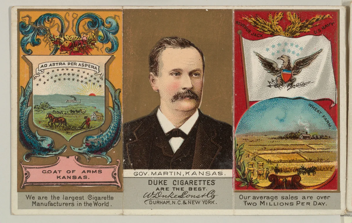 Governor Martin, Kansas, from "Governors, Arms, Etc." series (N133-2), issued by Duke Sons & Co. by W. Duke, Sons & Co., print, 1885-1892