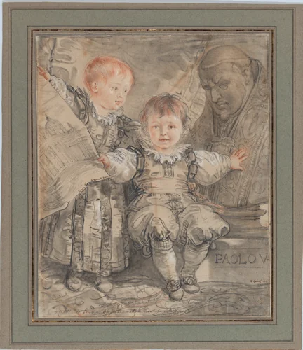 Portrait of the Princes Camillo and Francesco Borghese by Giuseppe Cades, drawing, 1778
