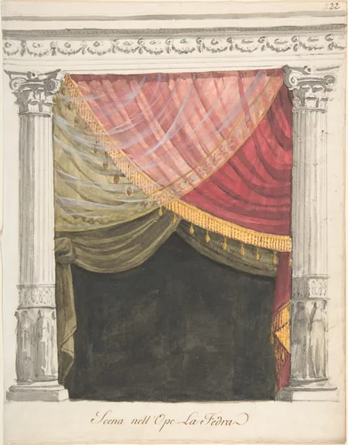 Stage Set for La Fedra by anonymous, drawing, 1800-1900
