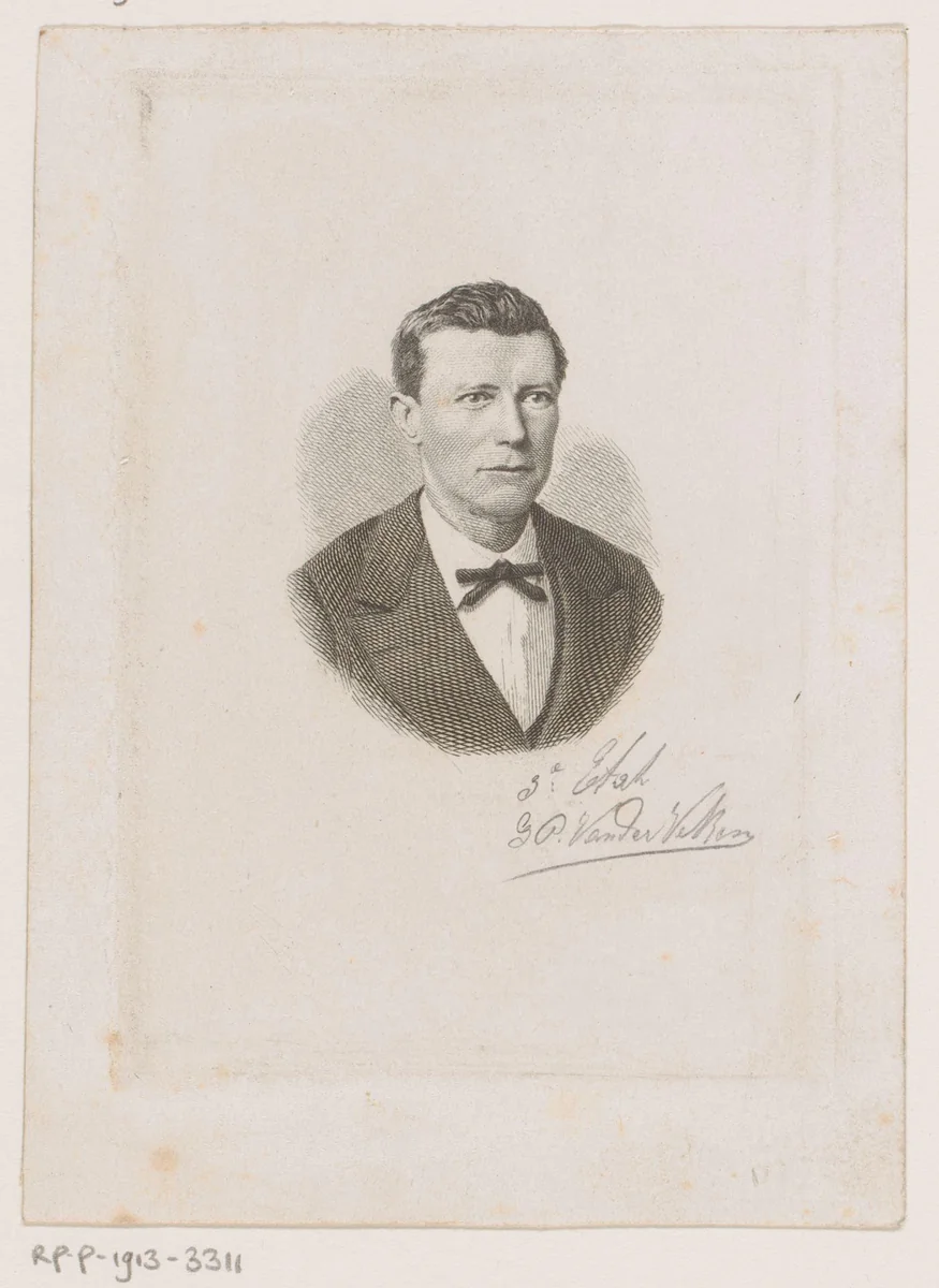 Portret van G. van der Veken by Willem Philip van der Veken, print, 1882