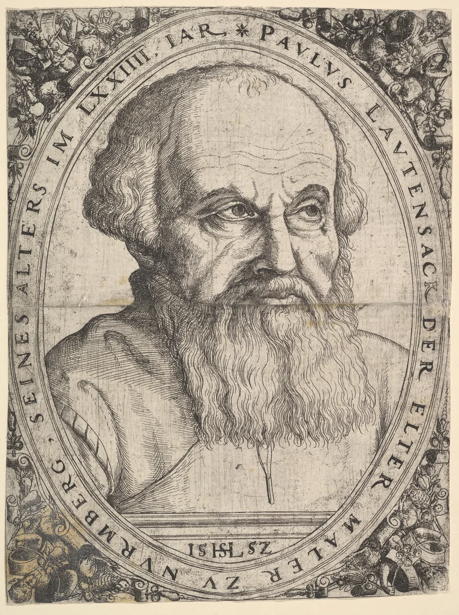 Portrait of Paulus Lautensack the Elder by Hanns Lautensack, print, 1552