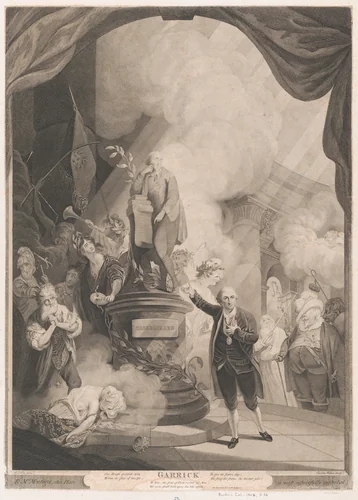 Garrick Speaking the Jubilee Ode by Caroline Watson, print, 1784