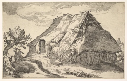 Landscape with Farmhouse by Boetius Adams Bolswert, print, 1613