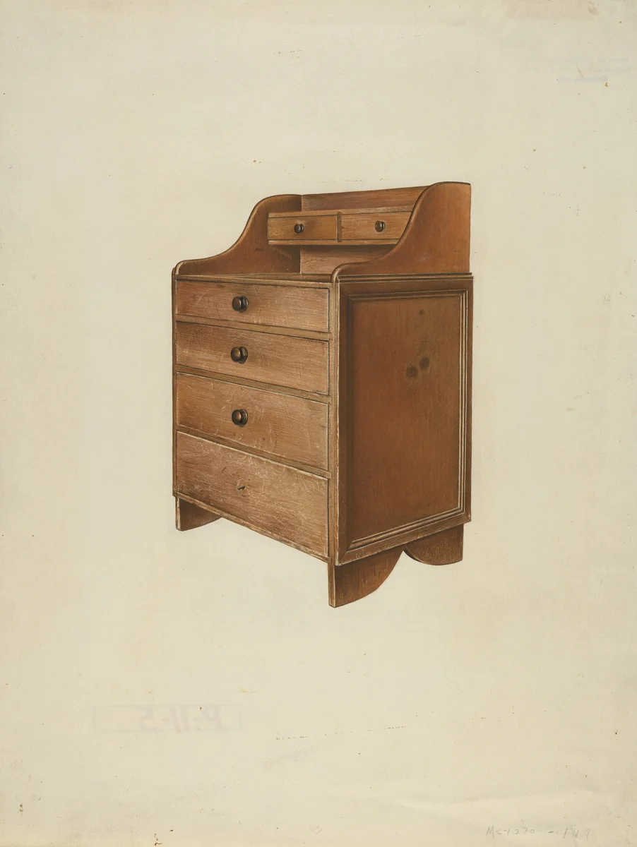 Shaker Sewing Desk by John Davis, index of american design, 1935-1942