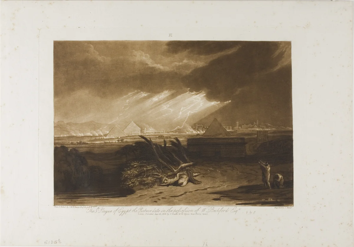 The Fifth Plague of Egypt, plate 16 from LIber Studiorum by Joseph Mallord William Turner, print, 1808