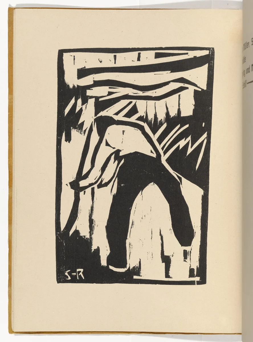 Mower (Schnitter) (plate, folio 11 verso) from KG Brücke by Karl Schmidt-Rottluff, illustrated book, 1910